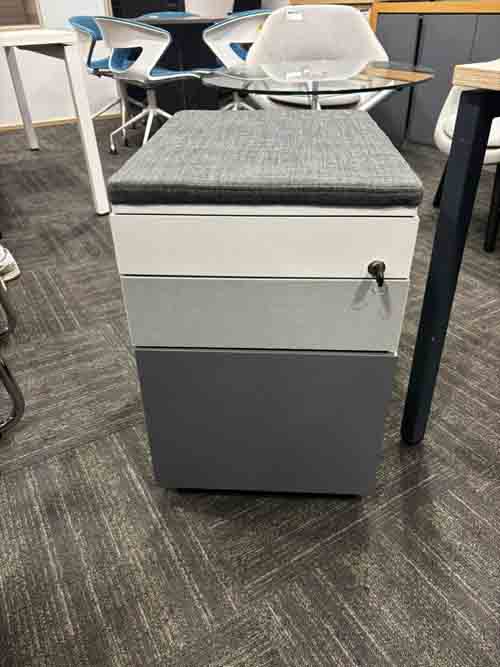 Mobile 3 Drawer Pedestal with Cushion